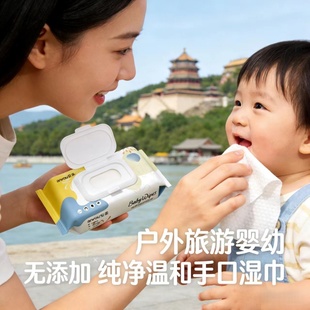 户外旅游露营洗漱清洁用品湿巾户外出行装 婴幼儿手口带盖便携湿巾