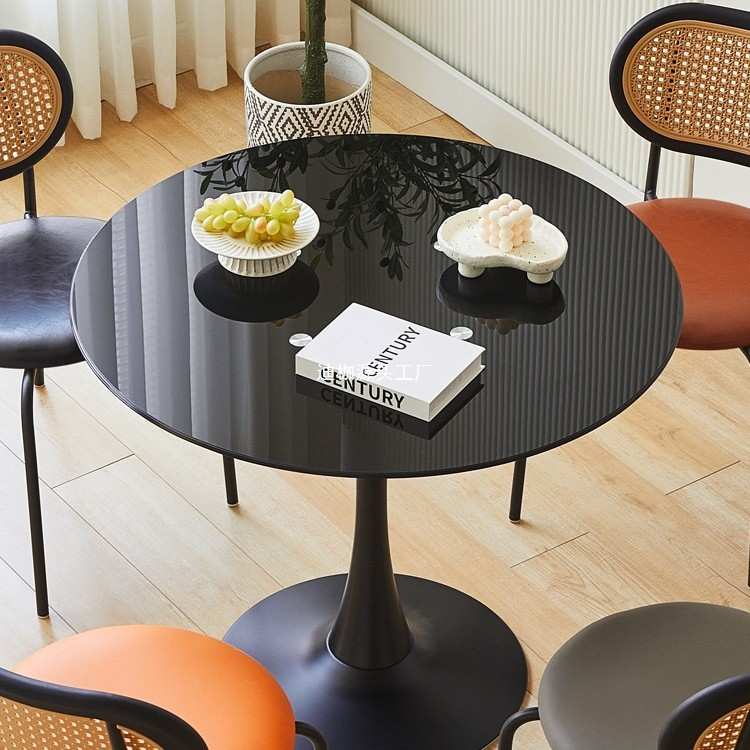 简约现代公司洽谈接待茶几家用学习客厅阳台床边大圆桌餐桌椅组合