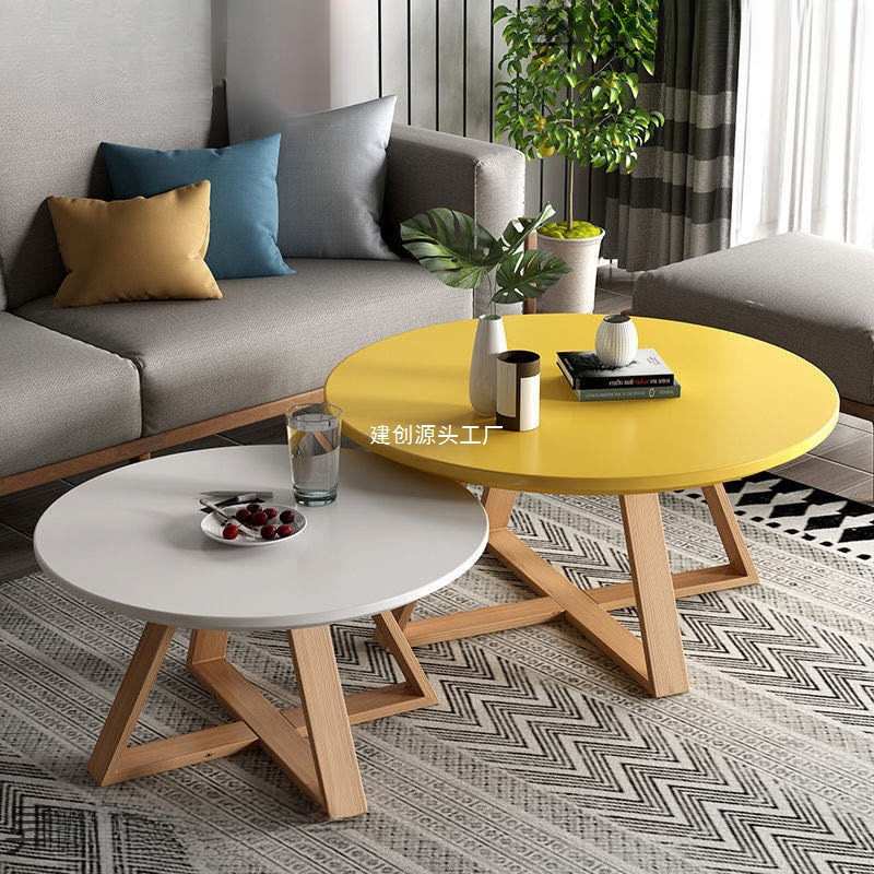 北欧茶几简易实木小小户型桌子简约现代客厅家用卧室小桐安画