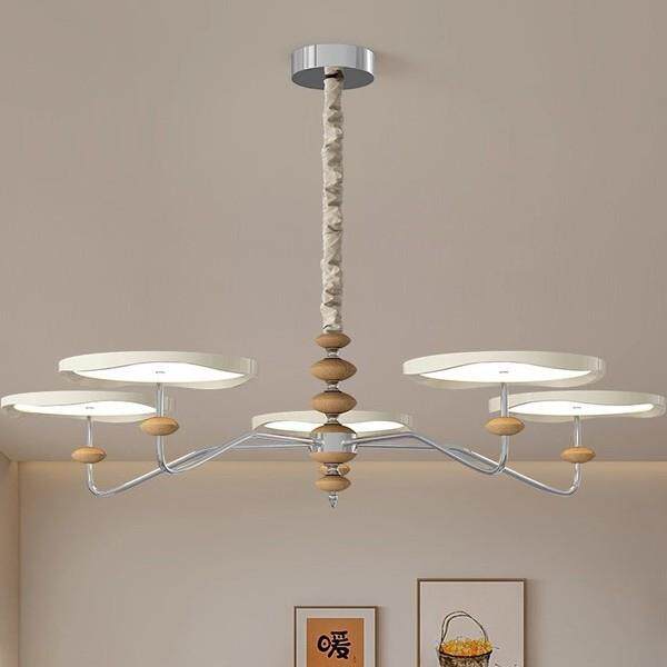 法式奶油风客厅吊灯2025年新款星轨吊链餐厅主卧室护眼复古中古灯