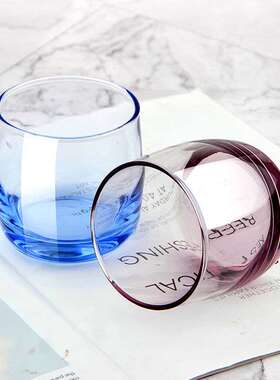 酒杯玻璃无铅玻璃杯微波耐热透明蓝色啤酒开水饮料加厚商务简约