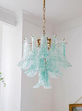 轻奢后现代别墅复式轻奢法式水晶玻璃吊灯复古绿色客厅餐厅卧室灯