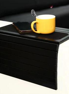 黑色木质懒人沙发扶手杯垫可折叠隔热茶杯垫客厅沙发扶手咖啡杯垫