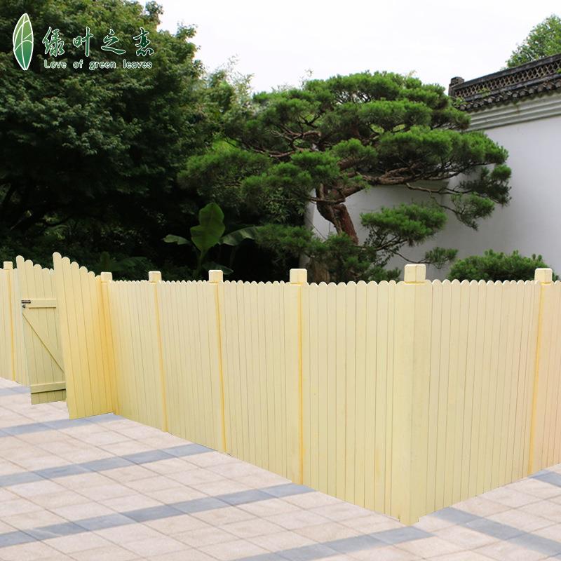 花园草坪防腐木护栏 立柱白色围栏小篱笆装饰庭院围墙户外栅栏