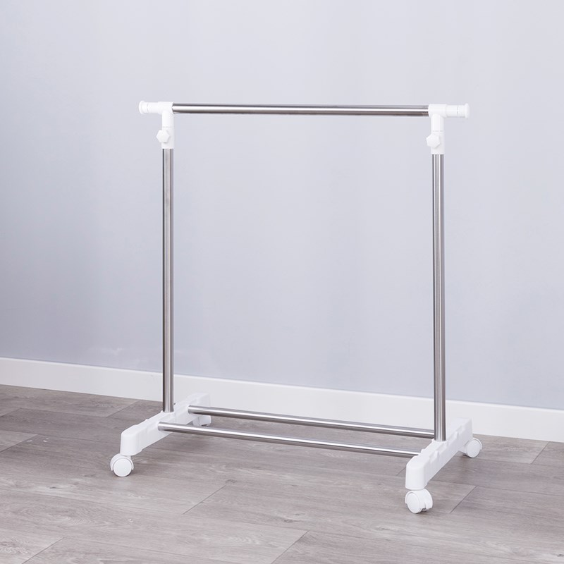 晾衣架落地简易移动小挂衣架家用阳台伸缩晾衣杆室内单杆折叠凉晒