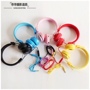 新款 儿童摄影道具糖果色耳机耳麦影楼拍照道具创意小道具拍摄道具
