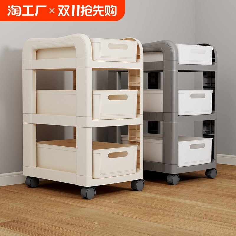 放书包置物架可移动学生书包放置神器家用多层推车移动书架带轮