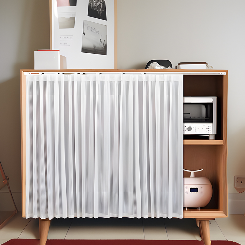 柜子遮挡帘鞋柜书柜橱柜衣柜厨房杂物防尘魔术贴免打孔纱帘遮丑帘