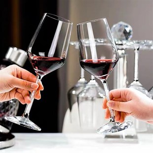 水晶玻璃白钻金钻金箔高脚杯红酒杯大小号勃艮第轻奢高档家用王金