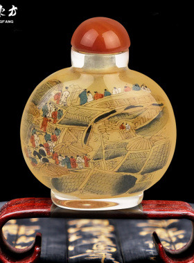 手工内画鼻烟壶玻璃瓶摆件工艺品出国纪念送老外 中国风工艺礼品
