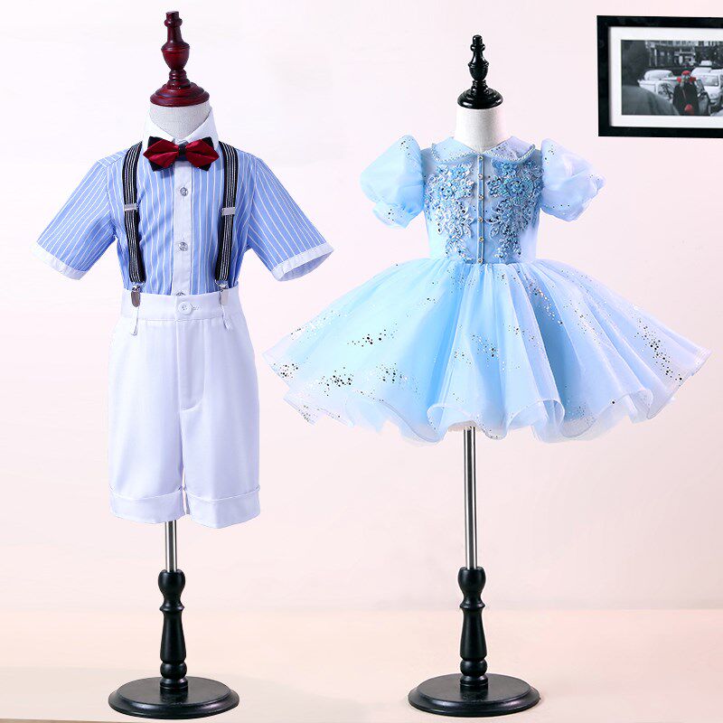 幼儿园毕业服装儿童表演服大合唱演出服小学生男童礼服女童公主裙
