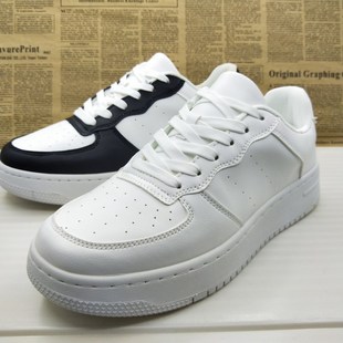 撤柜真皮厚底休闲板鞋拼色潮流透气手工上线软底轻便小白鞋男鞋潮