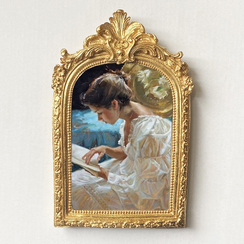 欧式婚庆相框摆件卧室创意 金色树脂相框6寸7寸7寸婚纱照挂墙像框