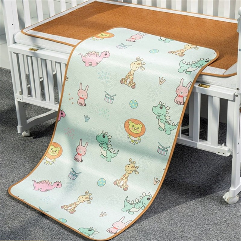 婴儿凉席儿童幼儿园午睡夏季宝宝藤婴儿床冰丝垫专用草席席子定制