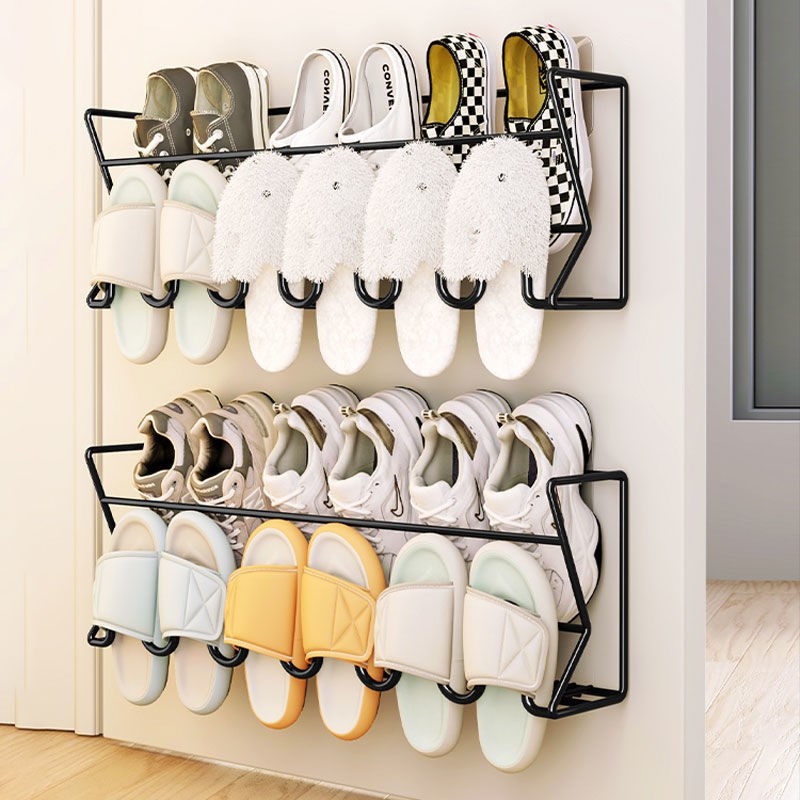 门后鞋架壁挂式宿舍简易门口免打孔浴室墙上置物鞋子收纳神器
