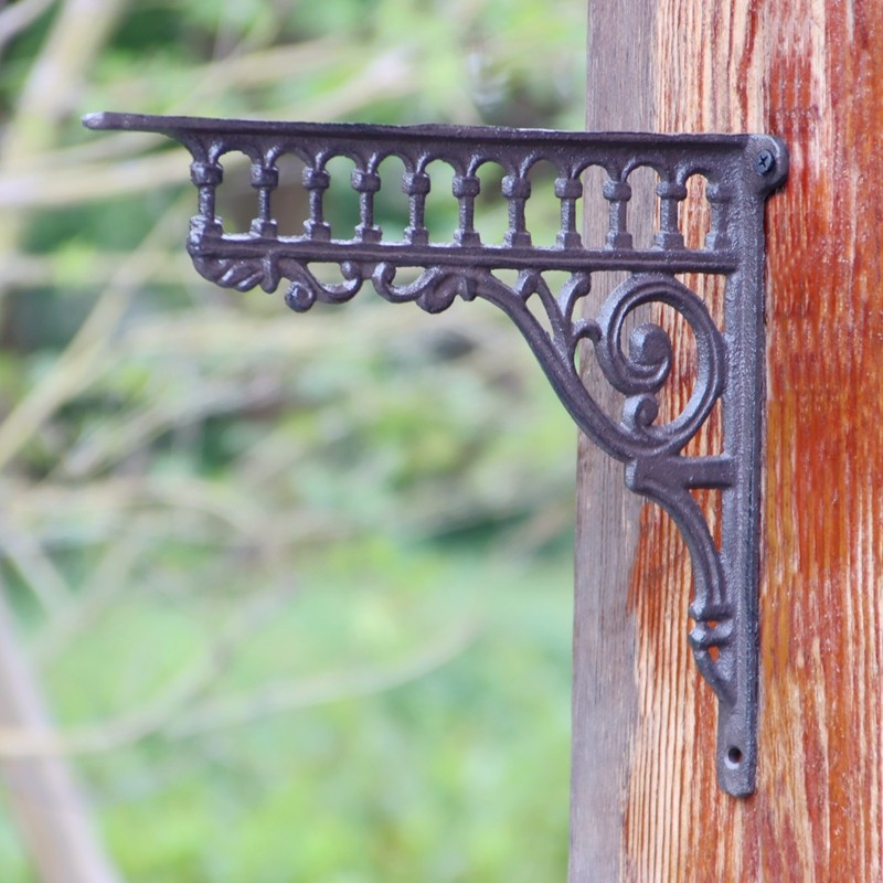 欧式复古三角铸铁支撑架墙上层板托承重吊柜一字隔板托架置物支架