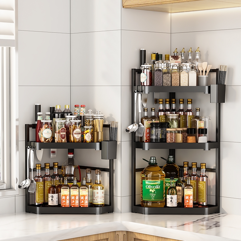 厨房置物架台面角落三角调料挂架墙角收纳架转角调料架调味料壁挂