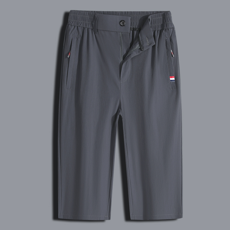 2024新款夏季七分裤子男冰丝休闲裤直筒短裤中老年运动速干裤男裤