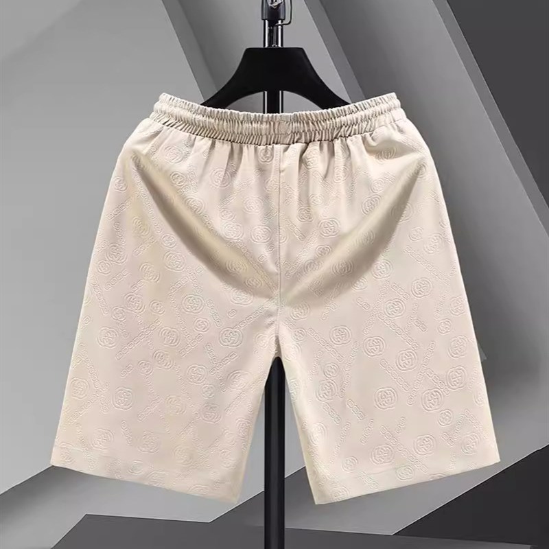 新款男短裤学生青年宽松加肥加大码胖子休闲运动速干沙滩五分裤