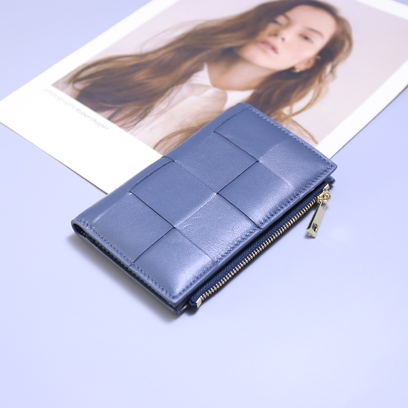 2023新款多功能真皮编织钱包二合一多卡位卡包证件包简约时尚钱夹