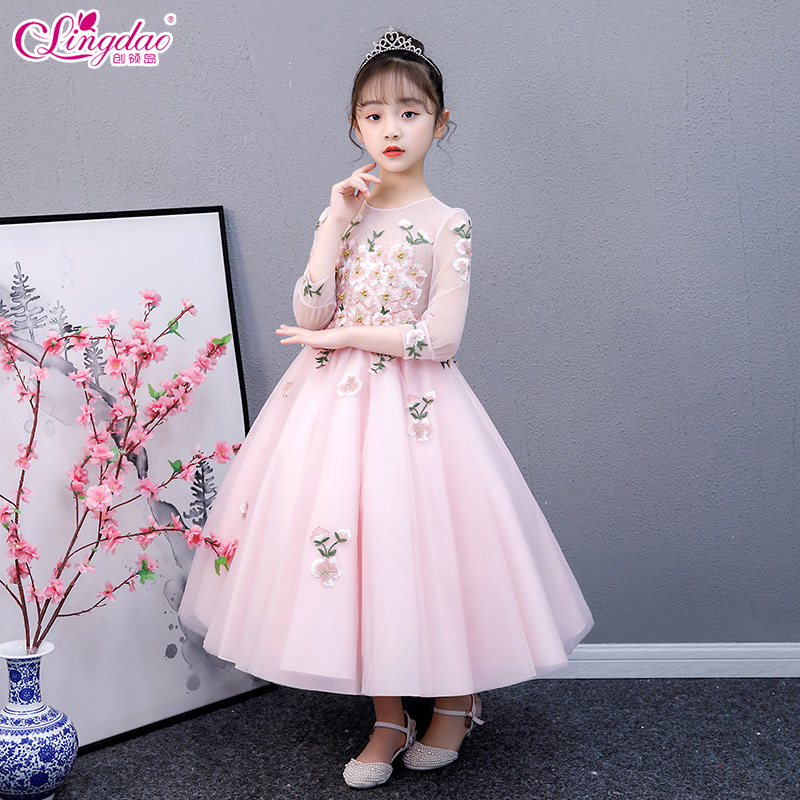 儿童晚礼服公主裙新款女童钢琴表演蓬蓬裙洋气小女孩连衣裙夏装