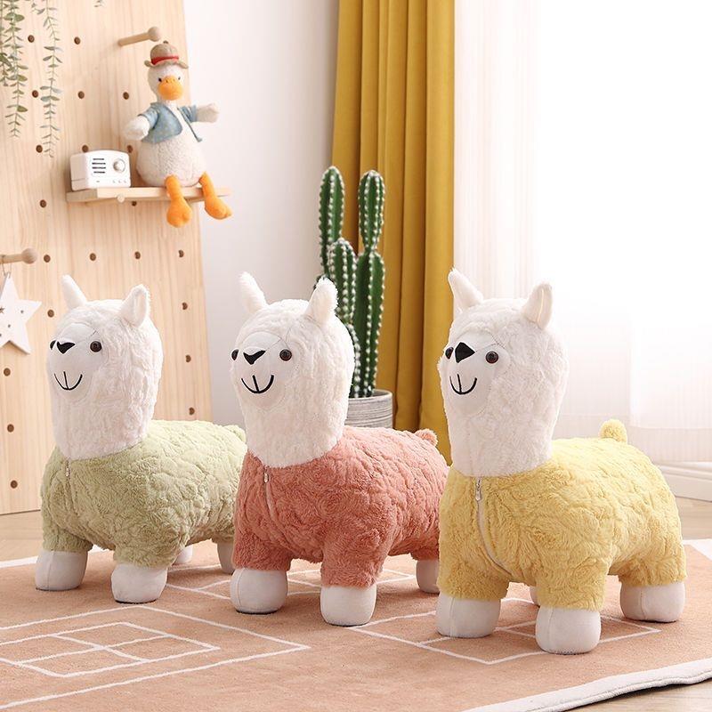 羊驼小凳子羊驼网红儿童动物凳卡通家用摆件换鞋凳客厅沙发矮凳