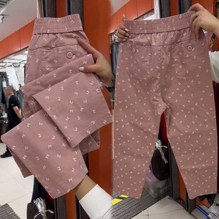 夏季粉色九分休闲裤女韩版高腰显瘦哈伦裤宽松弹力百搭运动萝卜裤