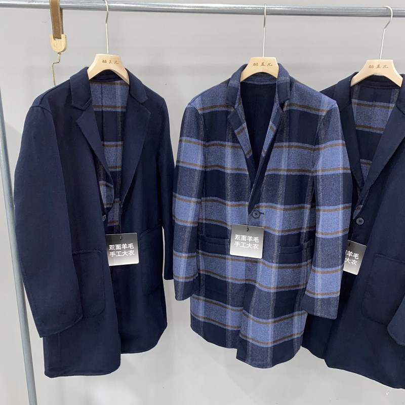 王炸好货~双面穿!线下998!22年秋冬羊毛混纺男女中长款大衣外套