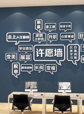 办公室墙面装饰企业文化公司创意激励志标语会议室背景布置许愿墙