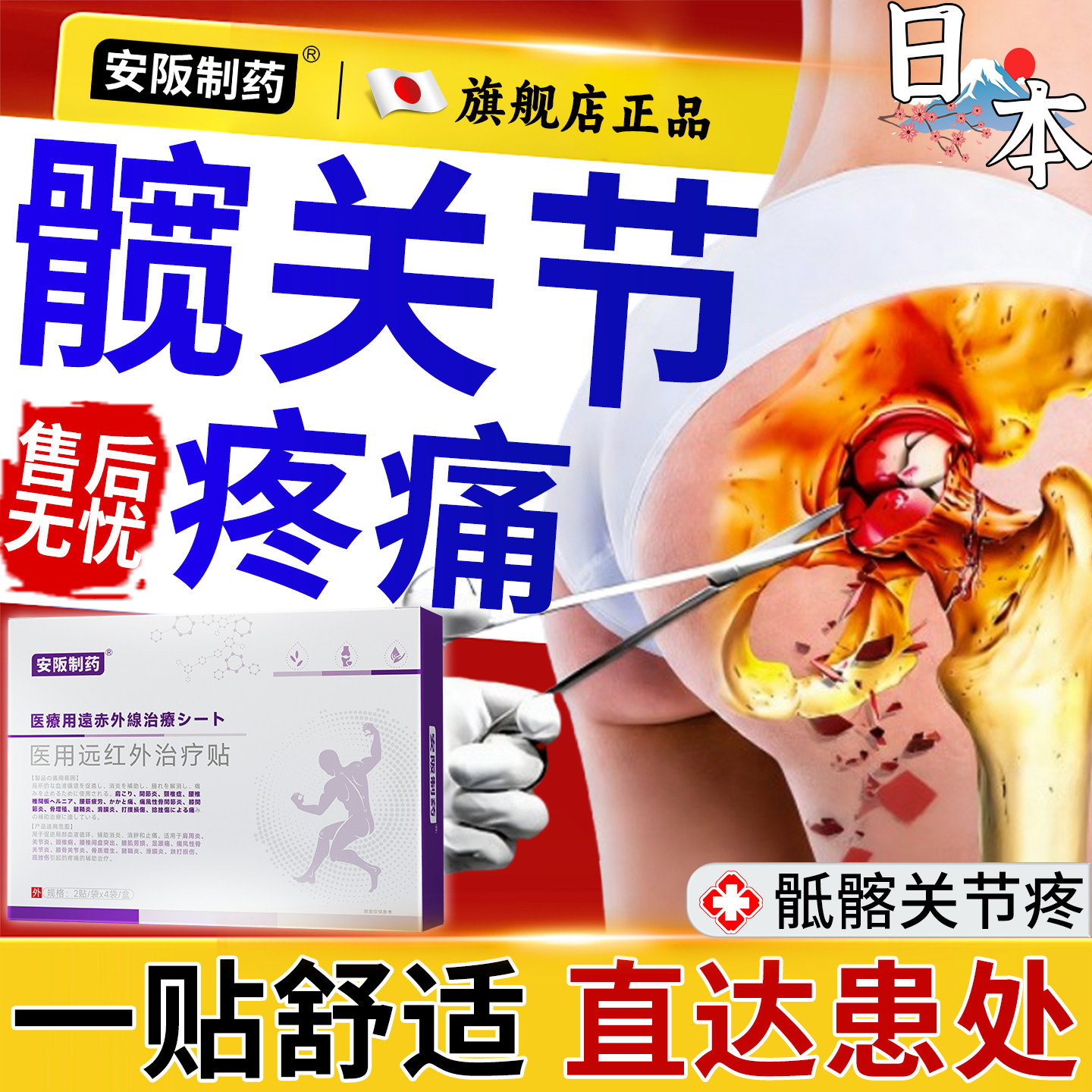 髋关节疼痛膏药贴专骶髂关节炎用滑膜炎积液胯骨疼远红外治疗贴KY