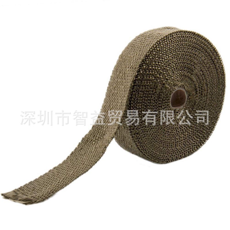 摩托车复古改装排气管防烫布 芭蕉布隔热棉隔音棉防火布金色10米