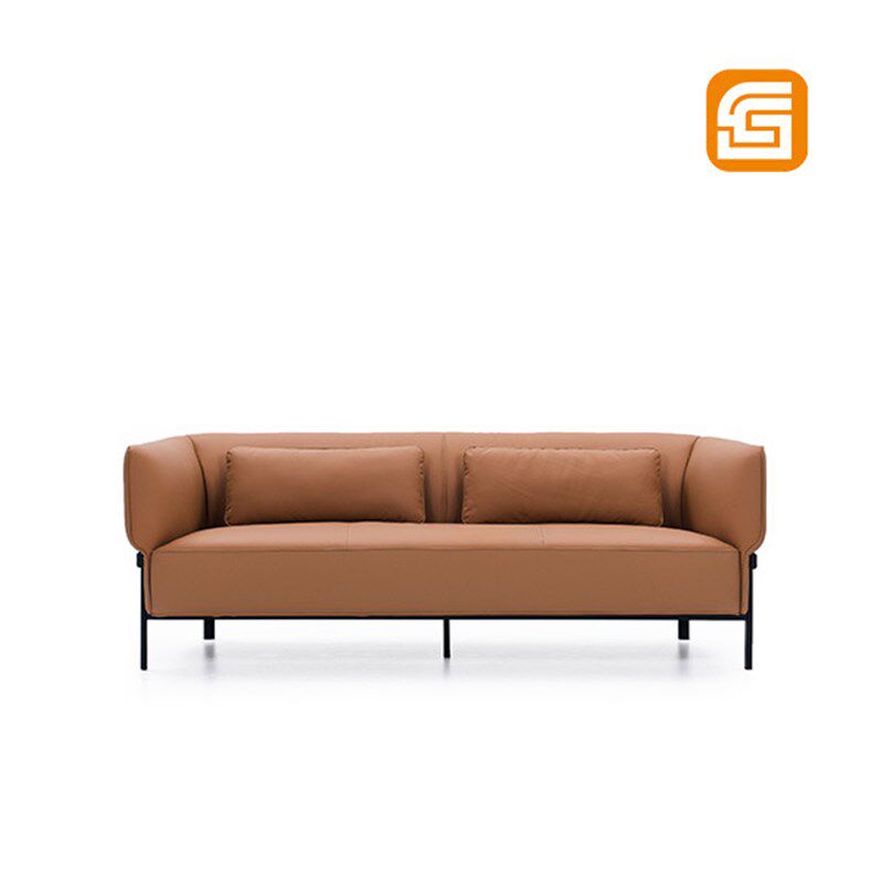 真西皮办公沙发商务接待会客布艺茶几组合休闲创意转角家具