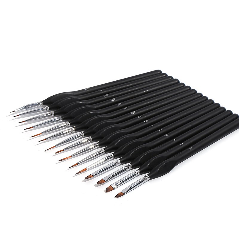 货源画笔套装15支装 木质笔杆尼龙勾线毛笔 油画用具水粉画笔