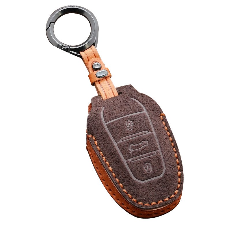 3牌适用雪铁龙c3xr钥匙套c5/c4l/世嘉/凡尔赛车钥匙壳扣翻毛皮