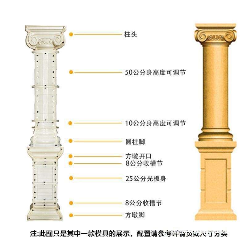 圆形罗马柱模具小柱子农村欧式别墅大门水泥光面模型装饰建筑模板