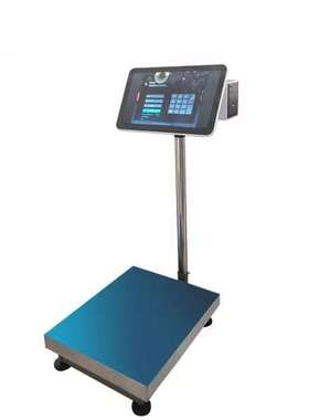 300KG触摸PC台秤一体机大屏收银秤生鲜超市称重打印收银电子台称