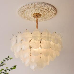 现代简约法式主卧室灯吊灯网红水晶珍珠创意温馨浪漫房间客厅灯具