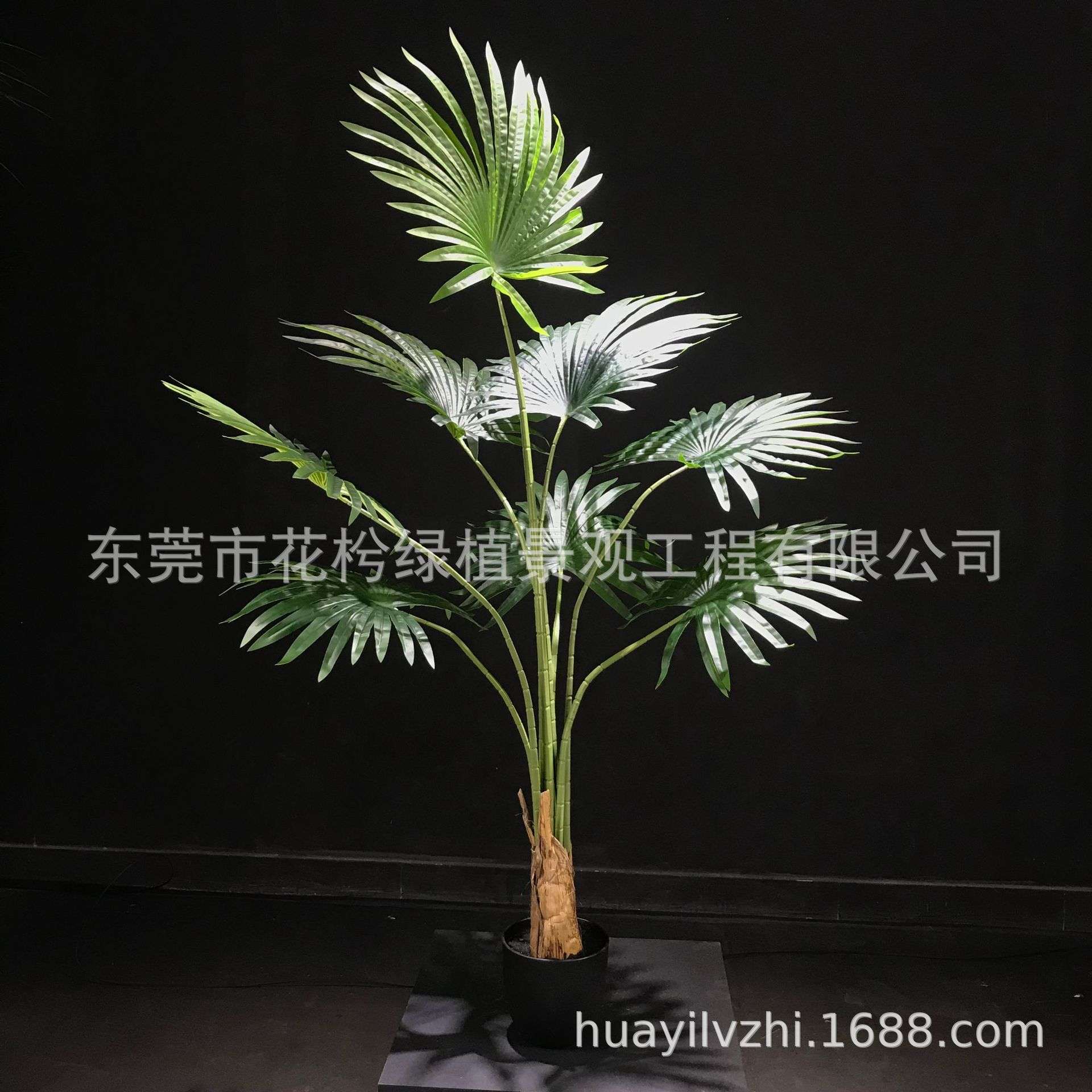 仿真扇葵树盆景高仿真蒲葵树叶盆栽景观室内外热带植物现货代发