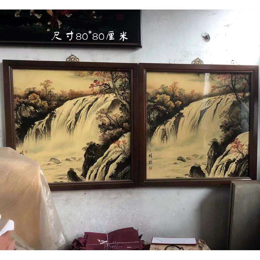 推光漆器工艺墙画四页挂画传统手工漆器贴金彩绘古风漆画装饰挂屏