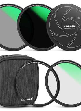 NEEWER/纽尔 磁吸滤镜UV/CPL/ND1000转接环镜头盖5合1套装49-82mm