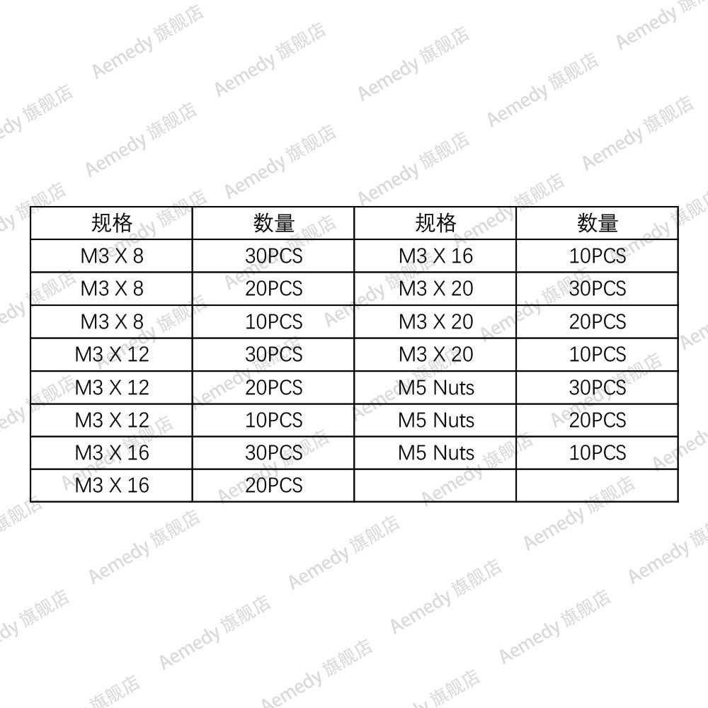 460pcs盒装 黑色沉头内六角螺栓M3/M4/M5螺栓螺母 组合螺丝套件