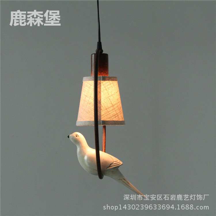 美式田园复古小鸟吊灯欧式铁艺树脂玄关吧台卡座吊灯鸽子吊灯