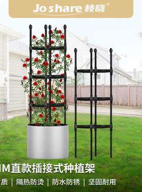 亚马逊 14mm种植架园艺绿植黑白色爬藤架子花柱花支架撑杆