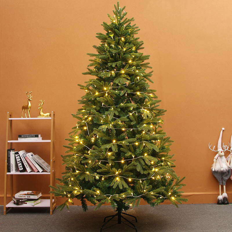 圣诞树裸树1.5/1.8/2.1m加密PE落雪树家用摆件圣诞节装饰商场布置