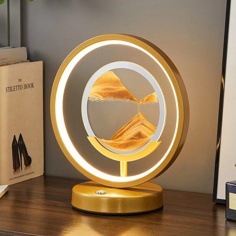 厂家创意3D流沙画小夜灯摆件床头台灯时尚浪漫简约装饰解压氛围灯