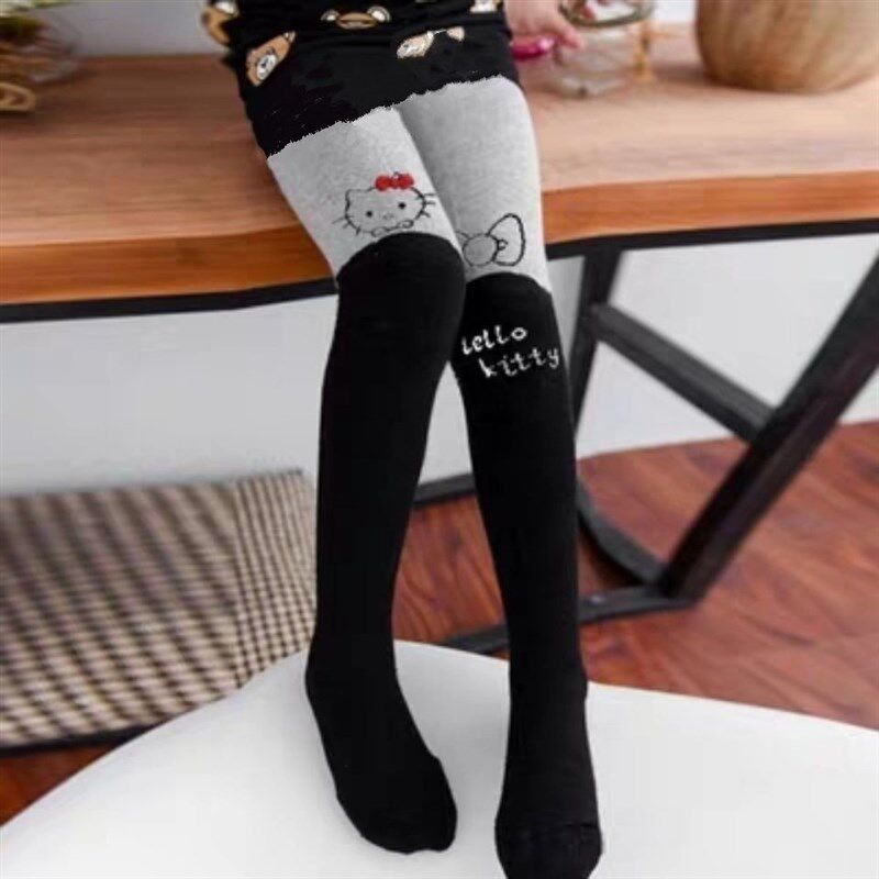 秋冬加厚毛圈保暖儿童连裤袜女童拼接打底裤宝宝假高筒外穿连体袜