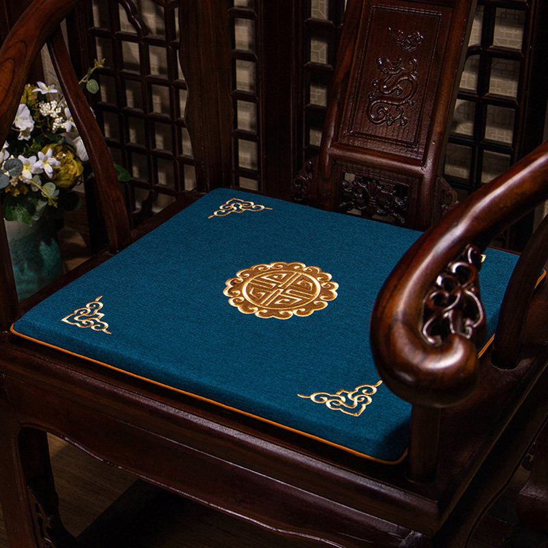 中式红木沙发椅子坐垫古典太师椅餐F椅实木家用圈椅座垫茶椅垫定