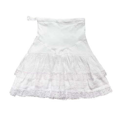 孕妇蛋糕半身裙夏季薄款双层下摆蕾丝花边百搭显瘦防走光蓬蓬裙子