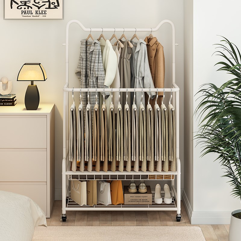家用落地挂裤子专用衣架简易衣帽架卧室晾晒可移动挂衣架收纳神器