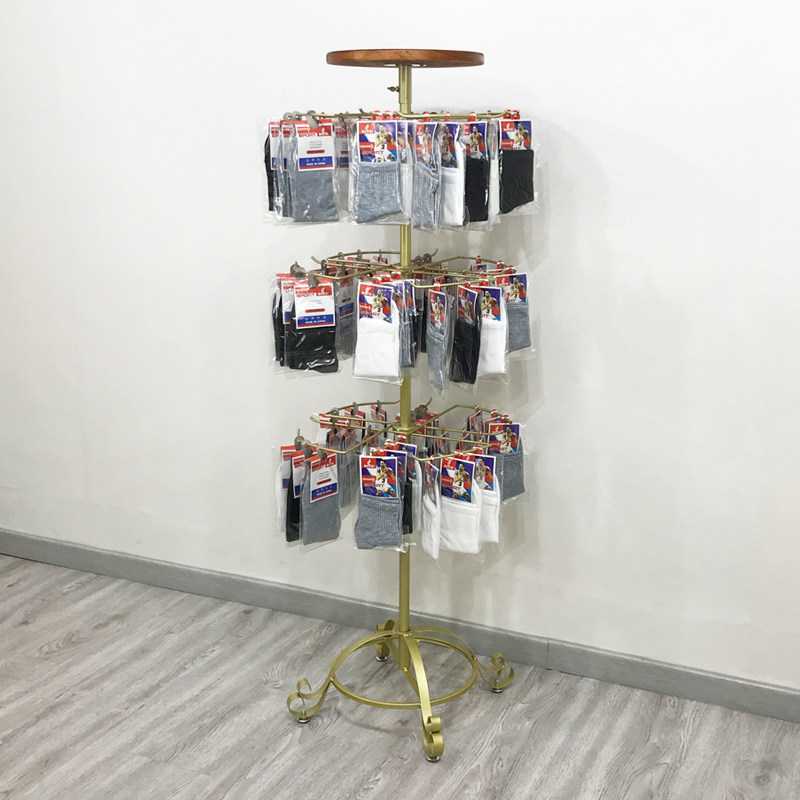 挂袜子的架子展示架货架落地多功能超市店铺圆形旋转手套口罩挂架